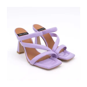 Cameron - Sandalias De Piel Brillante Con Tiras Anchas Acolchadas Y Tacon Alto