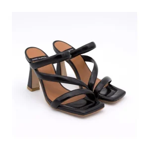 Cameron - Sandalias De Piel Brillante Con Tiras Anchas Acolchadas Y Tacon Alto