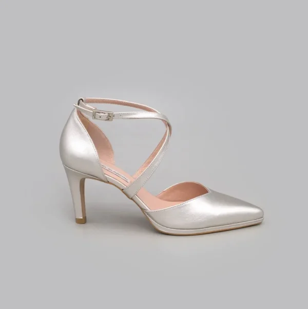 Liliam - Zapatos De Novia Tacon Medio Y Mini Plataforma Comodos