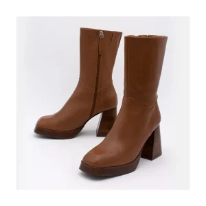 Olama - Botas De Mujer Comodas De Piel Con Tacon Chunky Y Plataforma