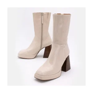 Olama - Botas De Mujer Comodas De Piel Con Tacon Chunky Y Plataforma