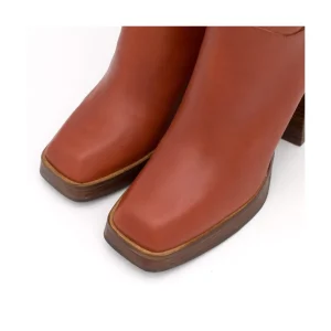 Olama - Botas De Mujer Comodas De Piel Con Tacon Chunky Y Plataforma