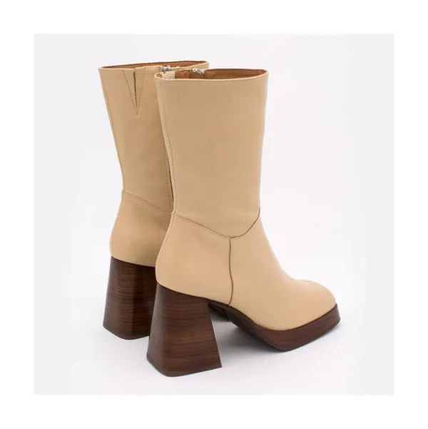 Olama - Botas De Mujer Comodas De Piel Con Tacon Chunky Y Plataforma