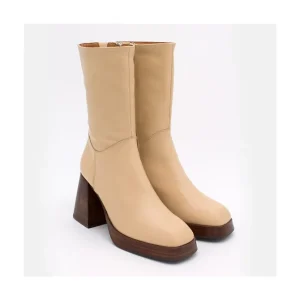 Olama - Botas De Mujer Comodas De Piel Con Tacon Chunky Y Plataforma