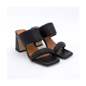 Parton Gem - Sandalias Metalizadas Acolchadas Con Cristales Brillantes Y Tacon Comodo