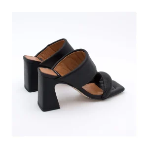 Parton Gem - Sandalias Metalizadas Acolchadas Con Cristales Brillantes Y Tacon Comodo