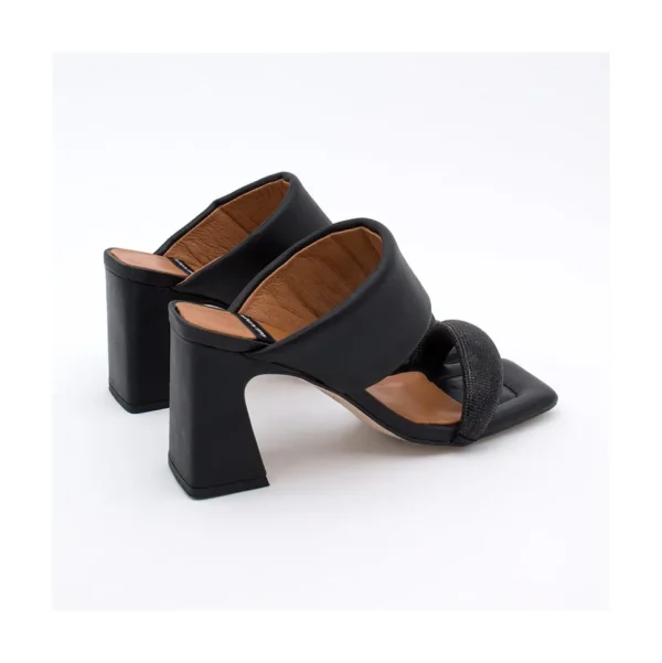 Parton Gem - Sandalias Metalizadas Acolchadas Con Cristales Brillantes Y Tacon Comodo