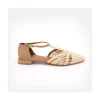 Pulp - Sandalia De Rafia T-Strap Con Puntera Y Talon Cerrado.